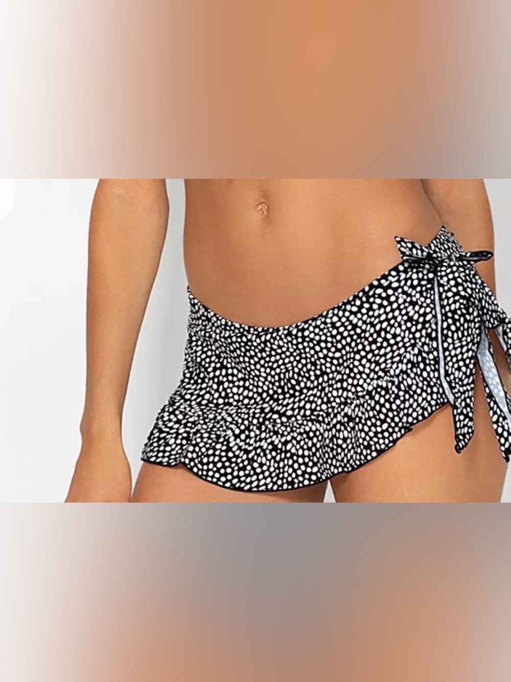 smart & sexy Black and White Polka Dot Swim Skirt NWT size XL